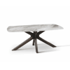 Tavolo piano in ceramica effetto marmo Bianco 8 posti cm 180x90 76h