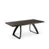 Tavolo allungabile piano in legno Nero gambe metallo cm 300x100 76h