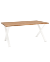 Mesa de comedor de madera maciza envejecido patas blancas 160x75cm
