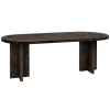 Mesa de comedor de madera maciza ovalada en tono negro de 180x75cm