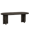 Mesa de comedor de madera maciza ovalada en tono negro de 180x80cm