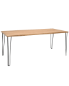 Mesa de comedor de madera maciza envejecido patas negras 120x75cm