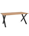 Mesa de comedor de madera maciza envejecido patas negras 150x75cm
