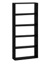 Estantería de madera maciza con 4 estantes negro 80,2x179,6cm