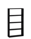 Estantería de madera maciza con 3 estantes negro 80,2x144,1cm