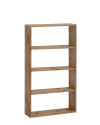 Estantería de madera maciza con 3 estantes envejecido 80,2x144,1cm