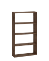 Estantería de madera maciza con 3 estantes nogal 80,2x144,1cm