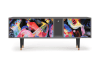 TV Lowboard bunt mit 2 Schubladen und 2 Türen L 170 cm