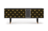 Mueble de TV negro 2 cajones y 2 puertas L 170 cm