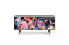 TV Lowboard bunt mit 2 Schubladen und 2 Türen L 125 cm