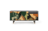 Mueble de TV multicolores 2 cajones y 2 puertas L 125 cm