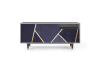 TV Lowboard blau mit 2 Schubladen und 2 Türen L 125 cm