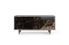 Mueble de TV negro 2 cajones y 2 puertas L 125 cm