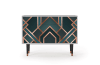 Sideboard blau-grün mit 2 Schubladen und 2 Türen L 115 cm