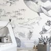 Papier peint panoramique enfant océan 225 x 250 cm blanc