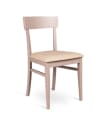 Sedia in legno laccato tortora con seduta in similpelle 44x45xh. 82 cm
