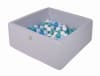 Piscina de bolas gris claro 300 blanco/azul/turquesa/b. Azul