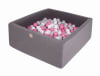 Piscina di palline grigio scuro 300 grigio/bianco/rosa chiaro