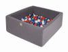 Piscina di palline grigio scuro 300 perla blu/perla/arancione/argento