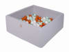 Bällebad für babys hellgrau 300 bälle orange/weiß/mint