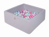 Gris claro piscina de bolas: azul/menta/rosa claro/rosa pastel h40
