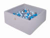 Piscine sèche gris foncé 200 balles Bleu/Transparent/Argent/Bleu