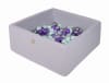 Piscine sèche gris foncé 200 balles Menthe/Transparent/Argent/Violet