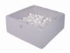 Piscina de bolas gris claro 300 blanco/blanco perla/transparente