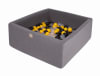 Piscina seca gris oscuro 200 bolas Amarillo/Negro/Transparente