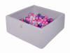 Bällebad für babys hellgrau 300 dunkelrosa/violett/transparent/grau