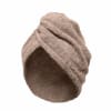 Turban éponge fermeture élastique en coton taupe