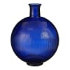 Vase bouteille en verre recyclé bleu foncé H42