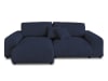 Canapé d'angle réversible 4 places en velours côtelé bleu nuit