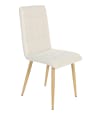 Pack 4 sillas tapizadas acolchado capitoné color beige