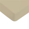 Drap housse uni coton beige 90x190cm