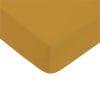 Drap housse uni coton miel 90x190cm