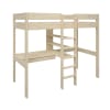 Lit mezzanine en bois avec son fauteuil 90 x 190 cm naturel
