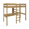 Lit mezzanine en bois avec son fauteuil 90 x 190 cm miel