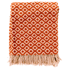 Plaid orange 150x200 cm en coton et acrylique avec motif