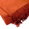 Plaid orange 150x200 cm en coton et acrylique uni