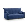 Divano letto 3 posti in tessuto blu 205x90h85 cm