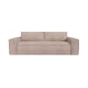 Canapé convertible express dunlopillo velours côtelé taupe 140cm