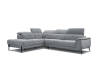 Canapé d'angle gauche 5 places en tissu gris clair
