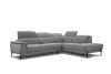 Canapé d'angle droit 5 places en tissu gris