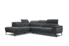 Canapé d'angle gauche  5 places en tissu gris foncé