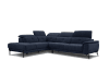 Canapé d'angle gauche 5 places en tissu bleu foncé