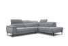 Canapé d'angle droit 5 places en tissu gris clair