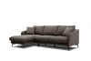 Canapé d'angle gauche 4 places tissu marron