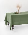 Tischdecke aus Leinen, Grün, 150x150 cm