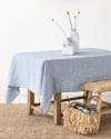 Tischdecke aus Leinen, Blau, 150x150 cm